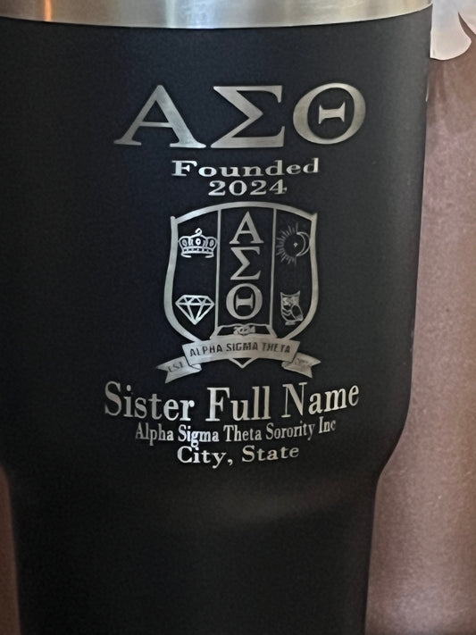 Alpha Sigma Theta Sorority 30oz Tumbler