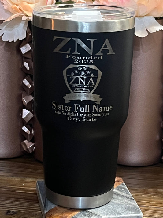 Zeta Nu Alpha Christian Sorority Inc 30oz Tumbler