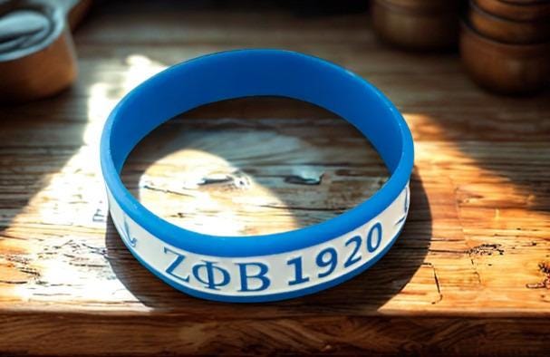 Zeta Phi Beta Sorority ZΦB 1920 Silicone Rubber Wristband