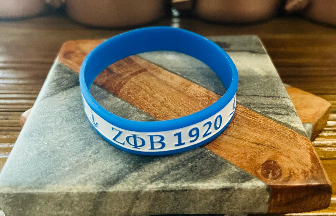 Zeta Phi Beta Sorority ZΦB 1920 Silicone Rubber Wristband