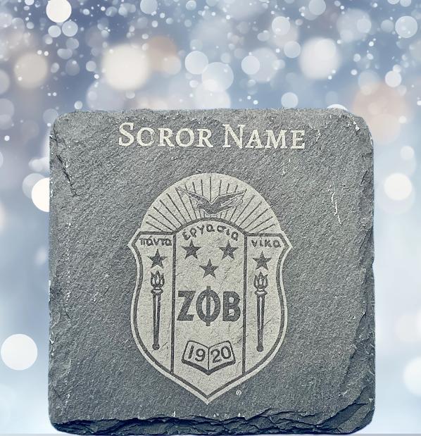Zeta Phi Beta Personalized Engraved ZOB Crest Slat Coasters