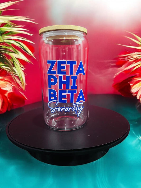 Zeta Phi Beta 16oz Hard Plastic Cup with Top