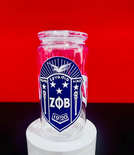 Zeta Phi Beta Sheild 16oz Cup with Lid and Straw.