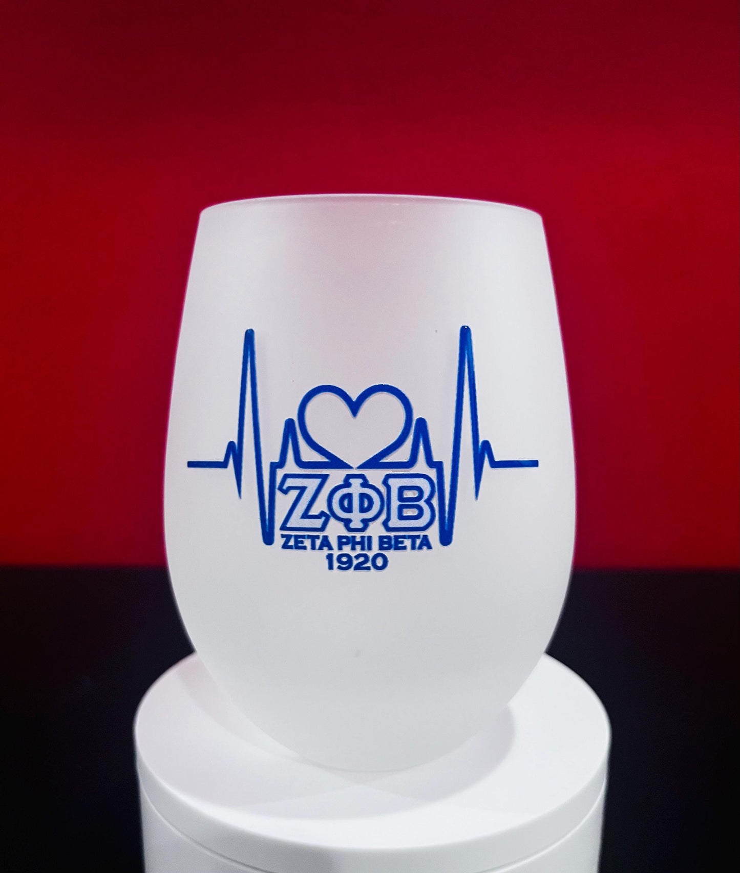 Zeta Phi Beta 12oz Frosted Glass Cup