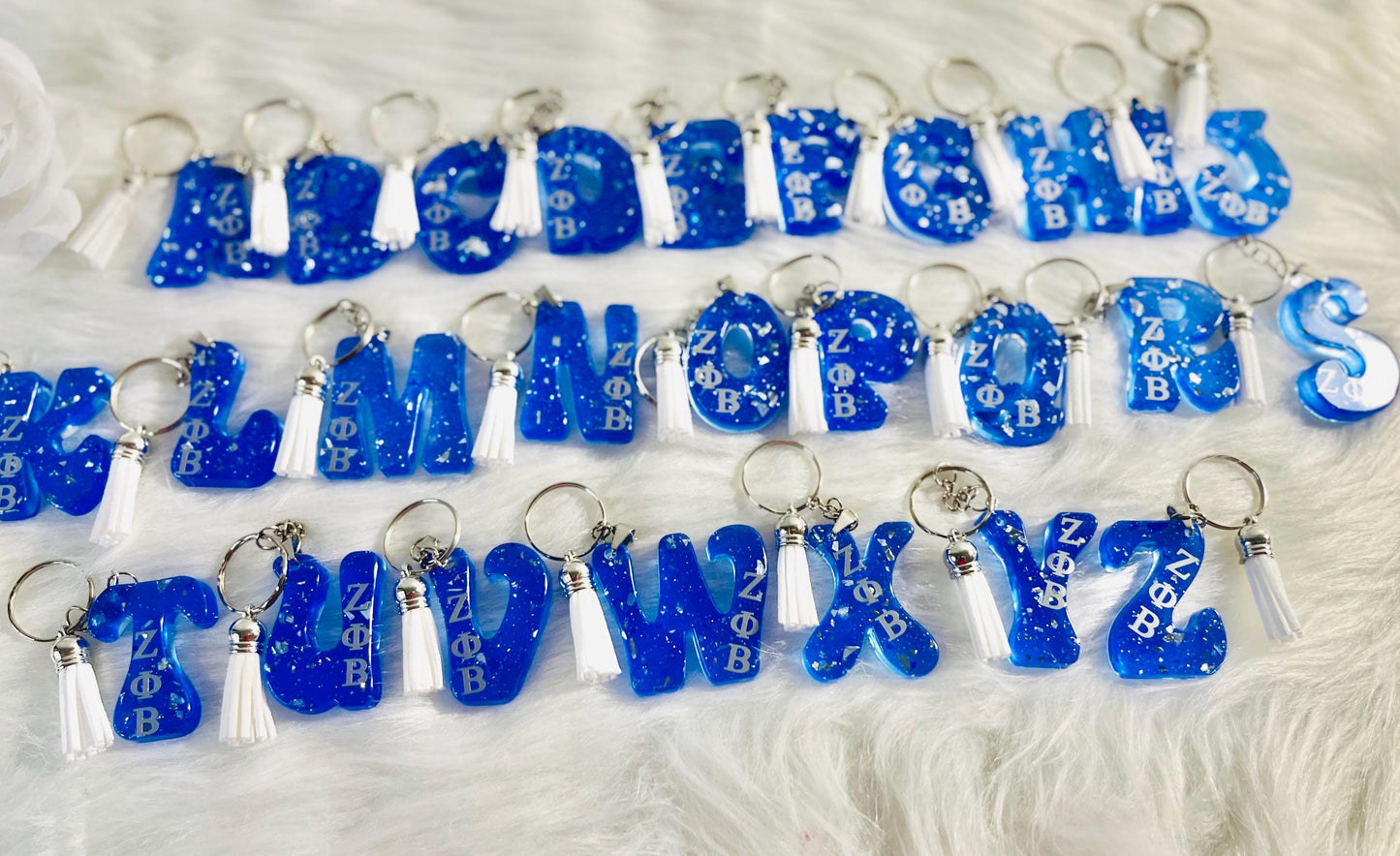 Zeta Phi Beta Letter Keychain