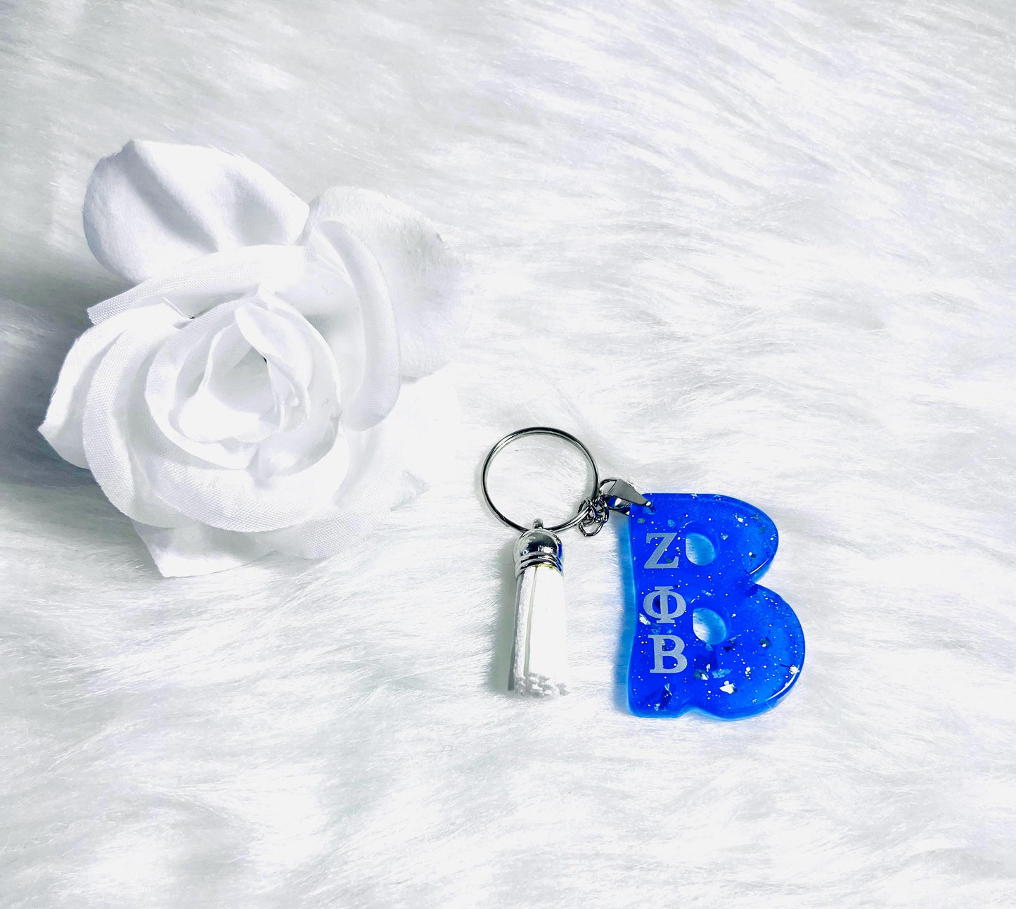 Zeta Phi Beta Letter Keychain