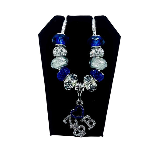 Zeta Phi Beta sparkling ZOB Charm Bracelet