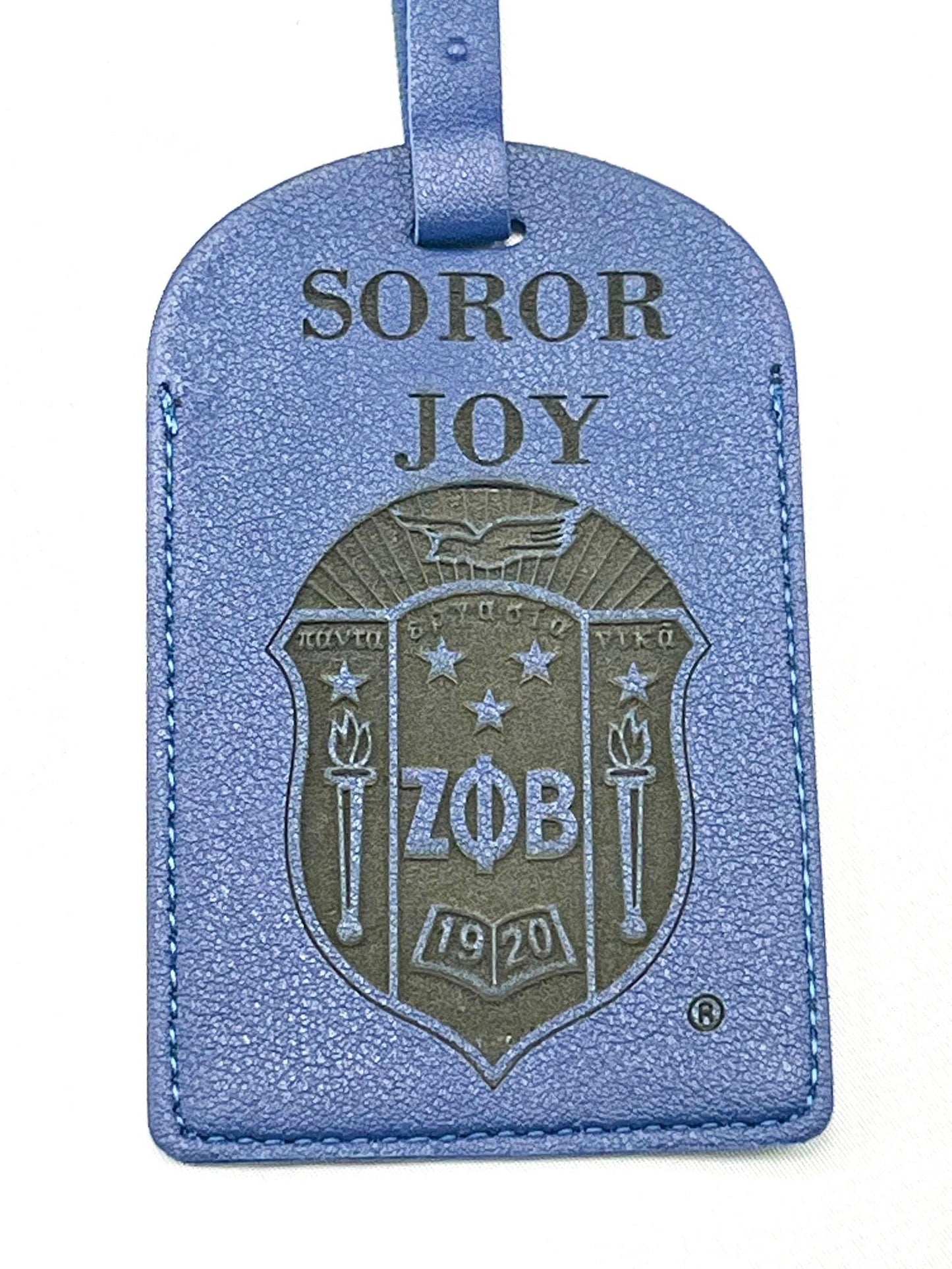 Zeta Phi Beta Luggage Tag: Personalized Sorority Suitcase Tag