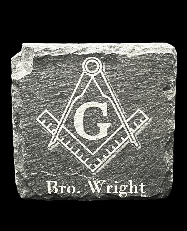 Masonic Customized Personalized Engraved Coasters, Round Coaster Set, Housewarming Gift, Anniversary Gift