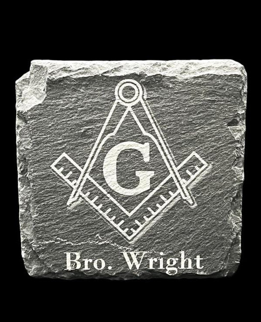 Masonic Customized Personalized Engraved Coasters, Round Coaster Set, Housewarming Gift, Anniversary Gift