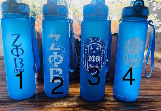 Zeta Phi Beta 32oz Water Bottle with secure lock