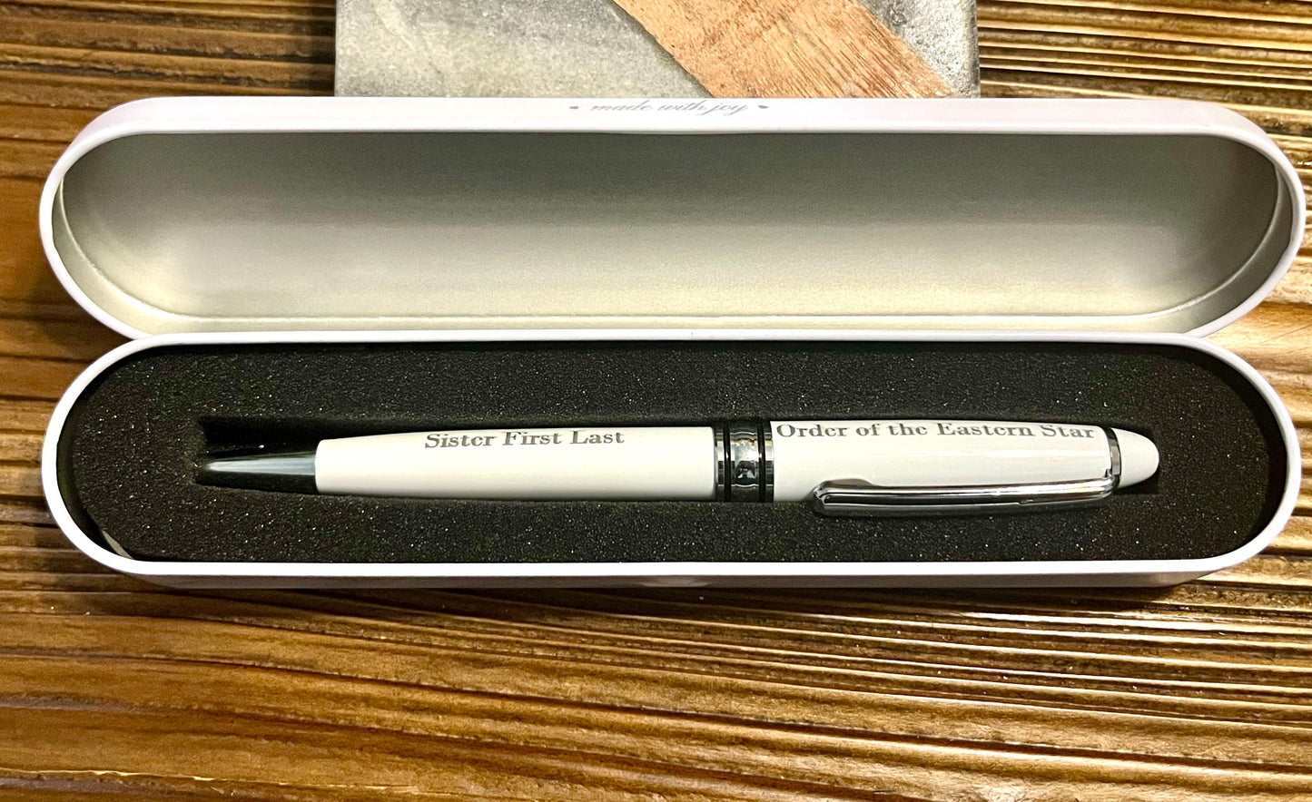 OES Engraved Chapter Pen Set