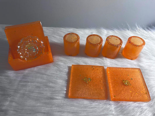 Coaster with shot glasses