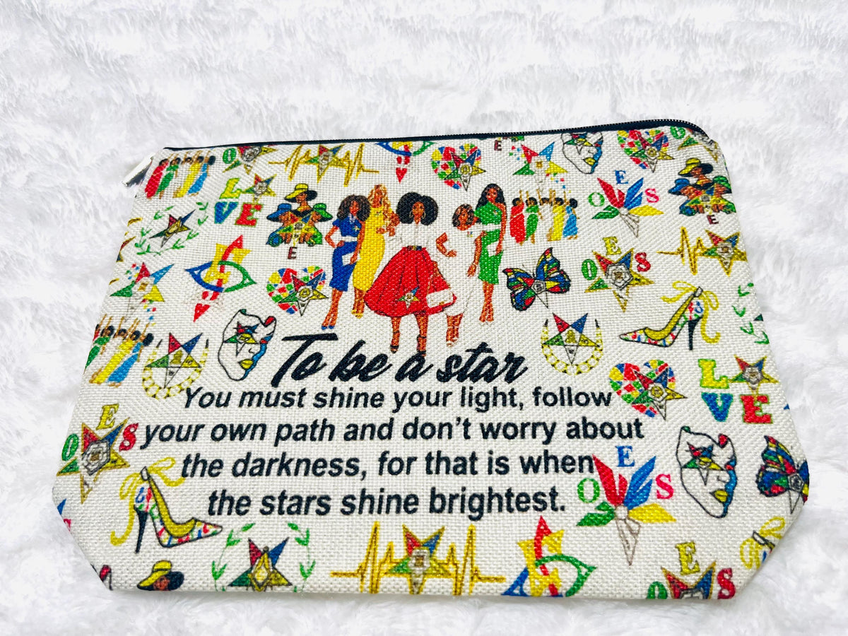 Order of Eastern Star "OES" Travel Make-up Bag.