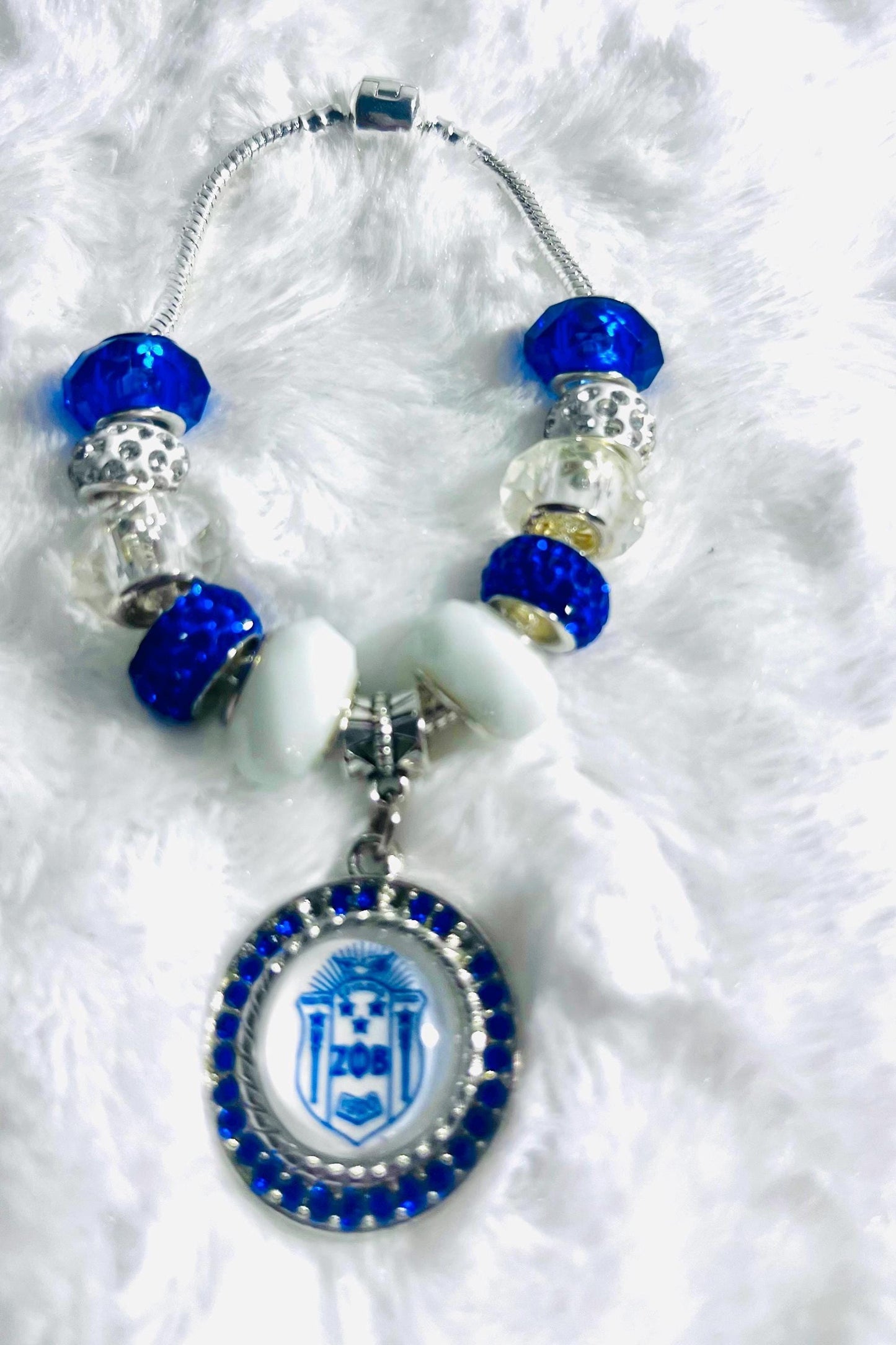 Zeta Phi Beta Shield Charm Bracelet