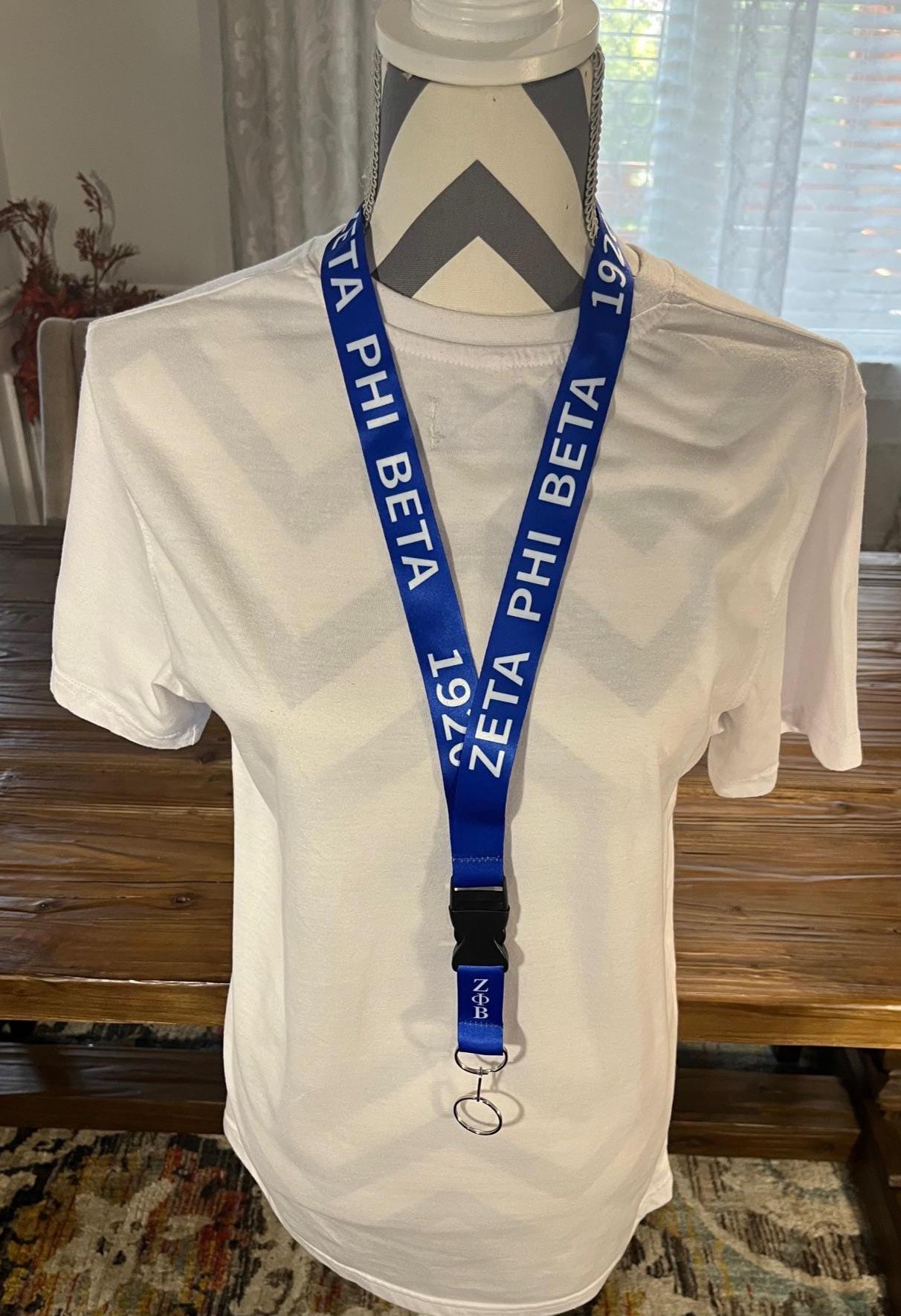 Zeta Phi Beta /Royal Blue & White Lanyard