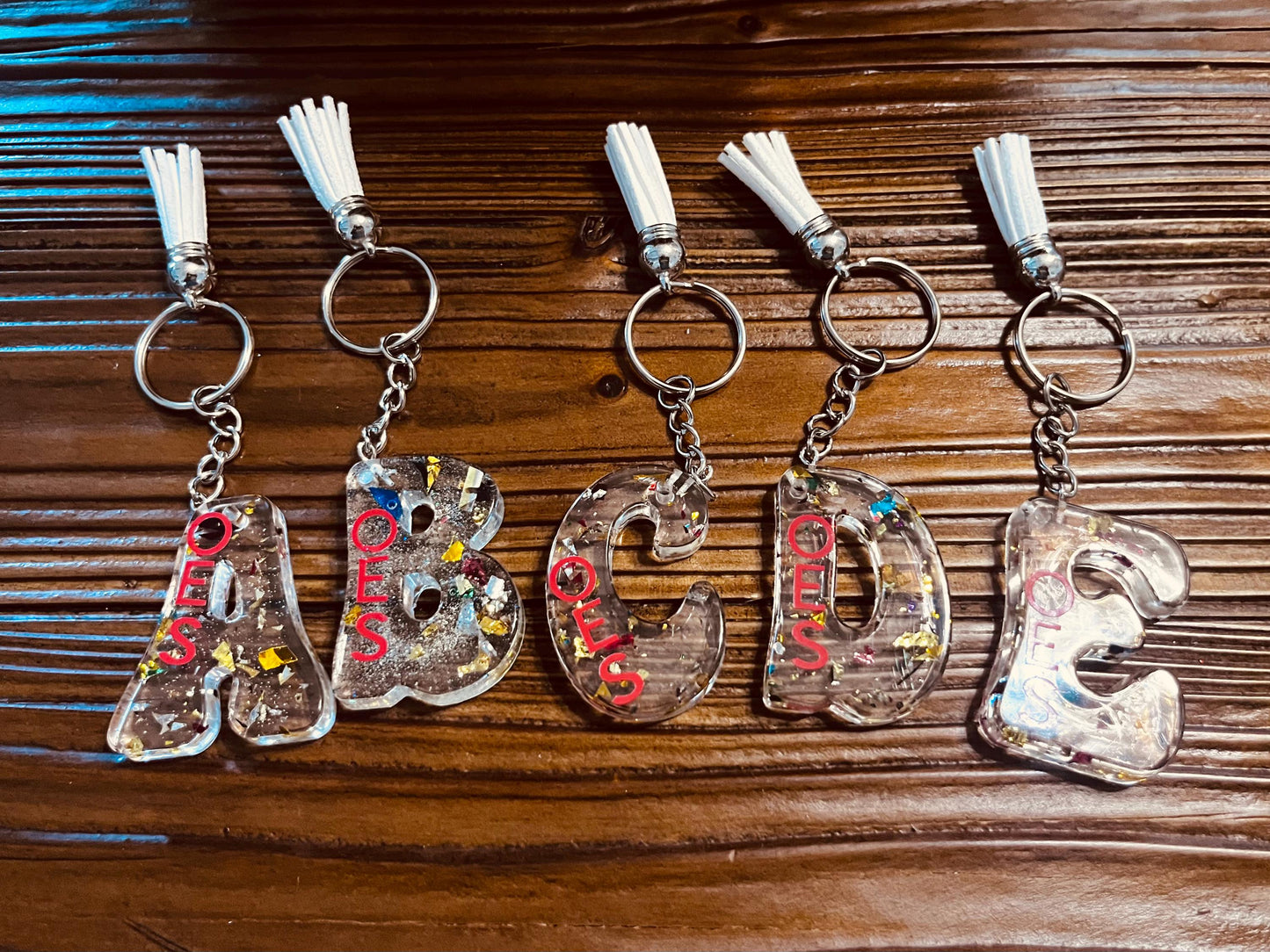 Order of the Eastern Star Alphabet letter Keychain