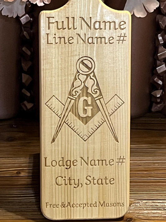 Masonic Mason Custom Wooden Paddle