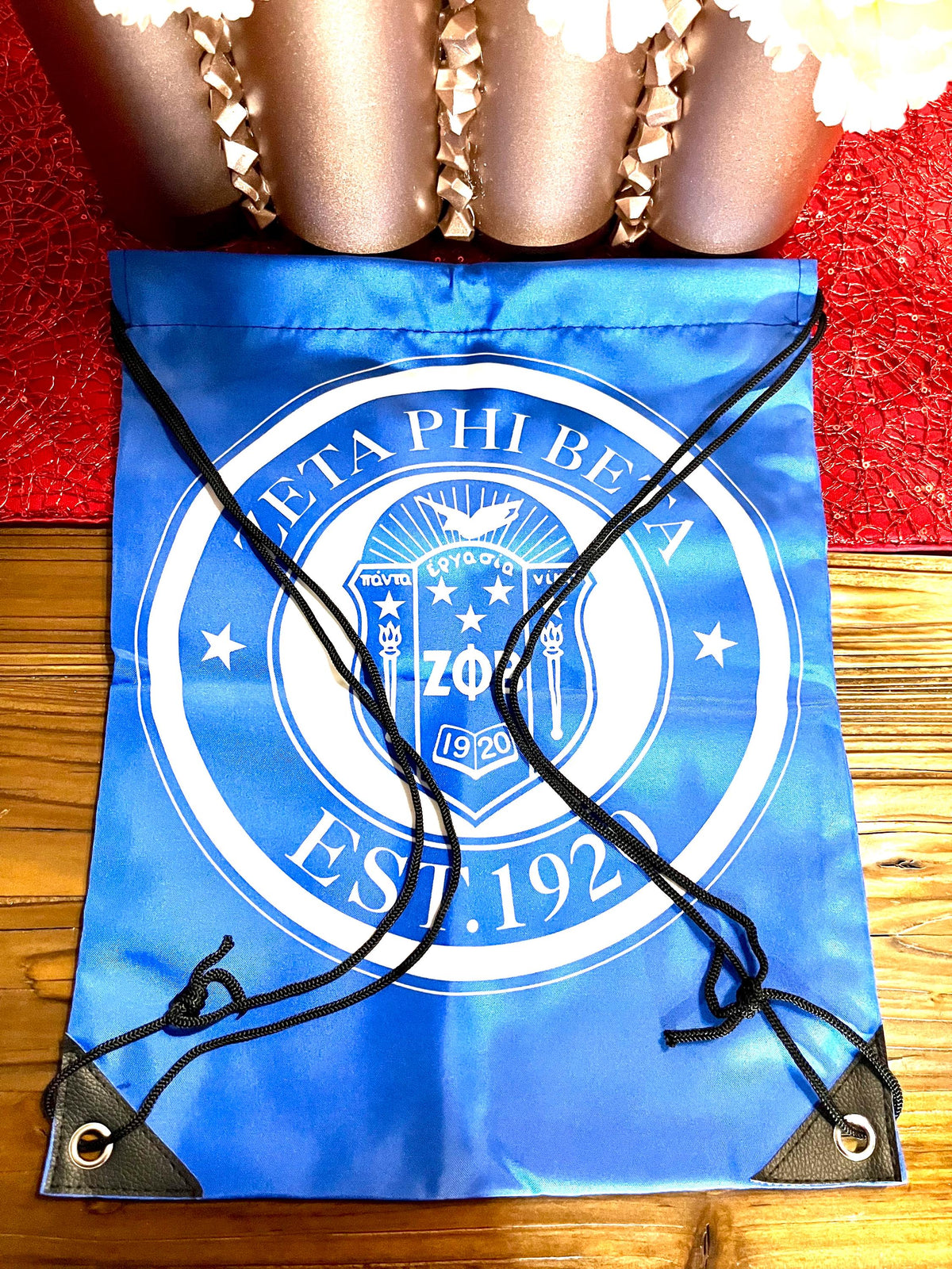 Zeta Phi Beta Drawstring Bag (Blue)