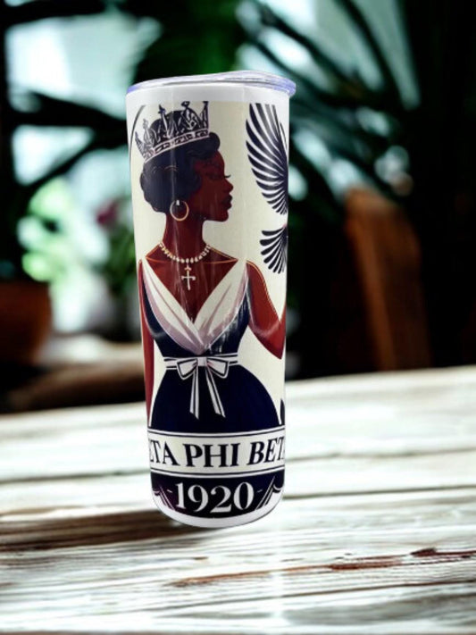 Zeta Phi Beta Queen 20oz Tumbler, includes straw and cleaning tool
