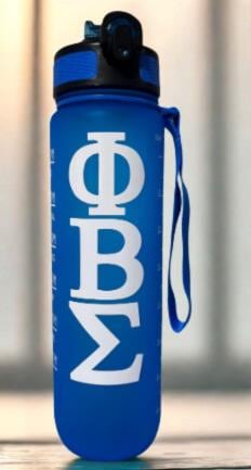 Phi Beta Sigma Water Bottle: 32 oz. Fraternity Gift Letters