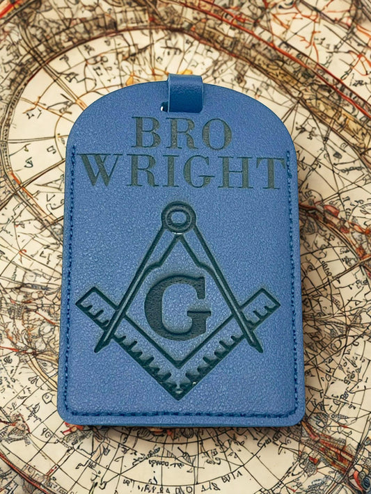 Masonic Personalized Luggage Tag: Custom Traveling Backpack Tag