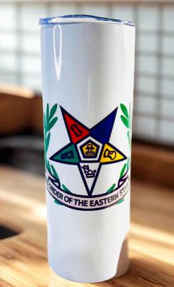 Order of Eastern Star Tumbler: 20oz Stainless Steel OES Gift
