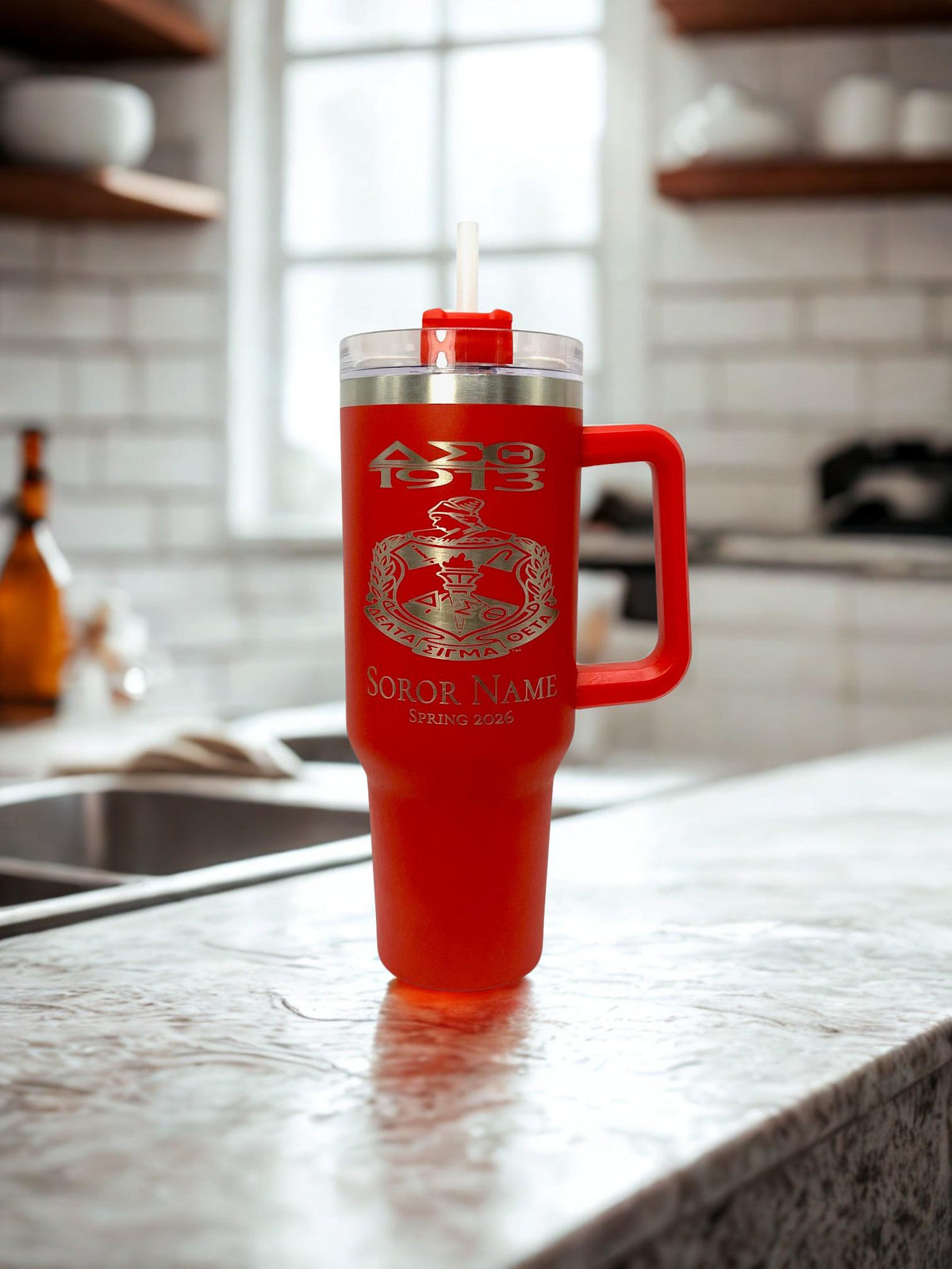 Delta Sigma Theta Custom Laser Engraved Tumbler 40oz Crest