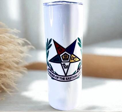 Order of Eastern Star Tumbler: 20oz Stainless Steel OES Gift