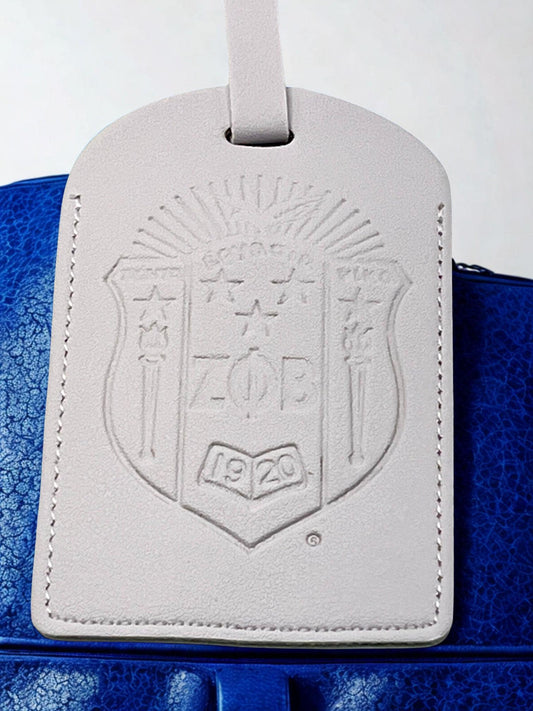 Zeta Phi Beta Luggage Sorority Suitcase Tag White
