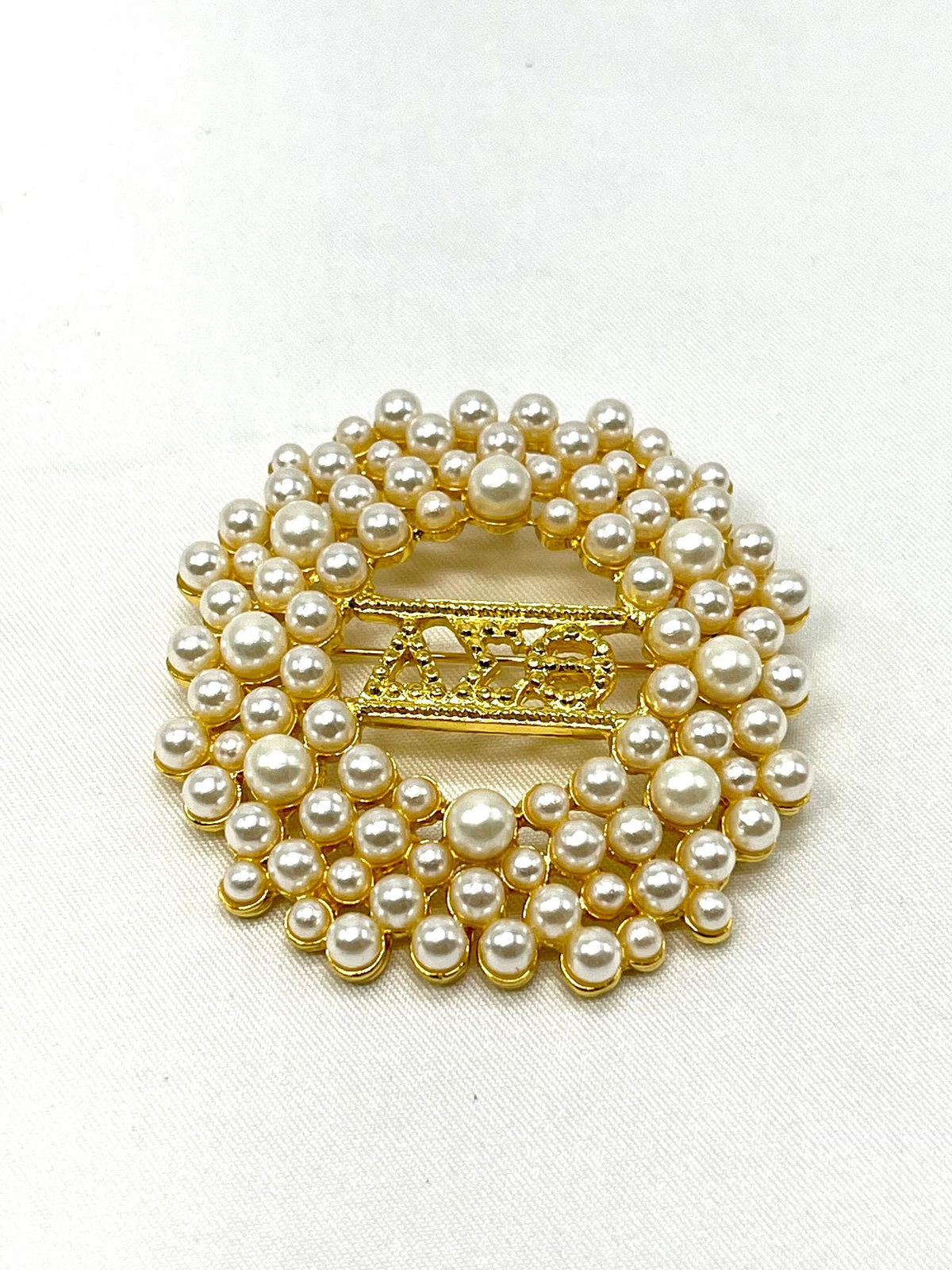 Delta Sigma Theta Gold & Pearl Brooch Pen