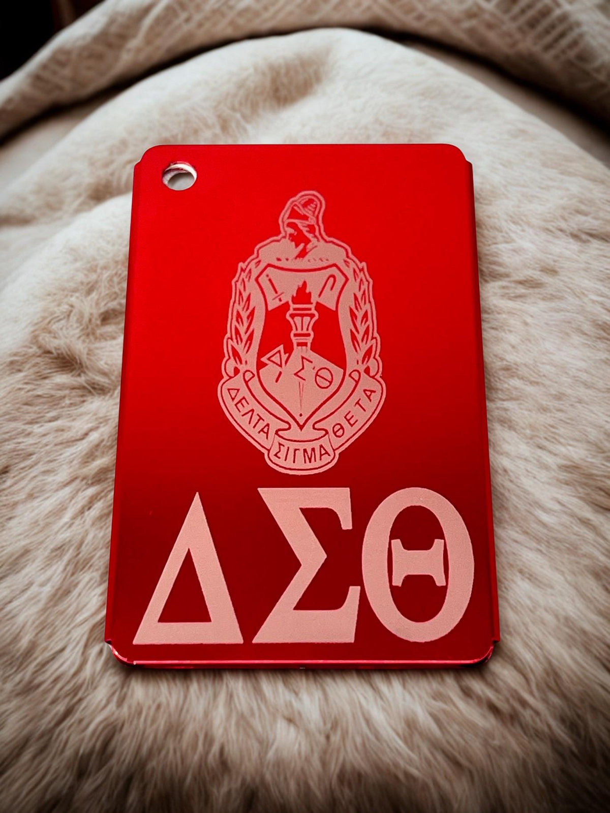 Delta Sigma Theta Metal Luggage Tag Crest Letters