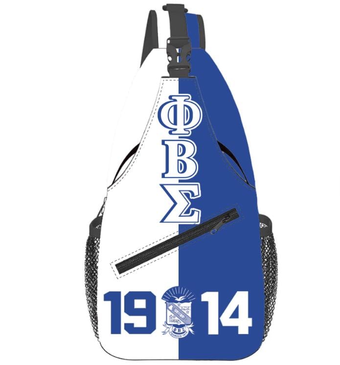 Phi Beta Sigma 1914 Fraternity Sling Backpack – Royal Blue & White Greek Letter Bag