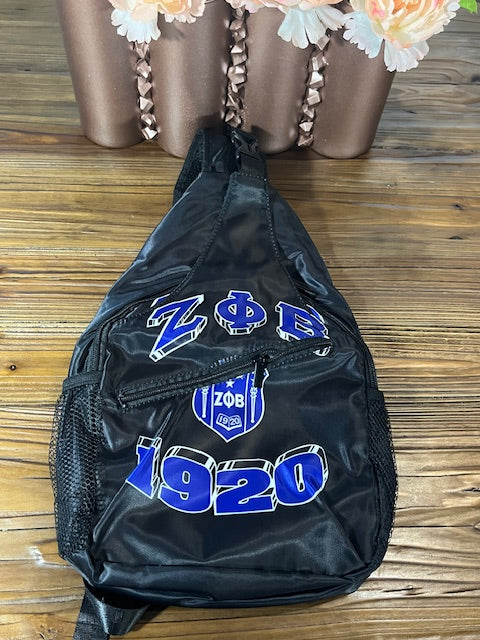 Zeta Phi Beta Shield Crossbody Bag