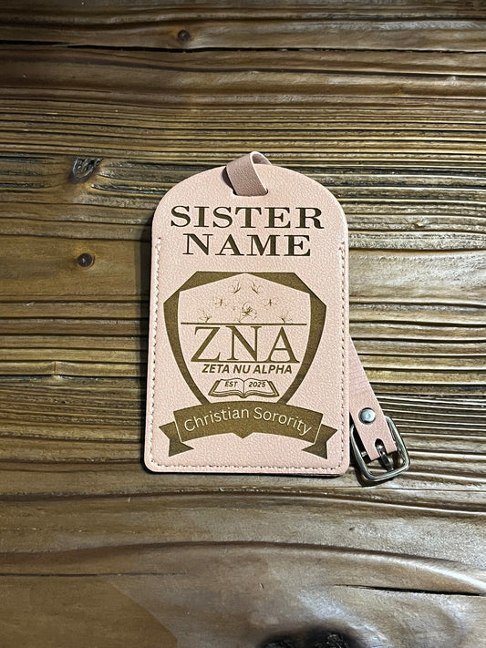 Zeta Nu Alpha Christian Sorority Inc Luggage Tag