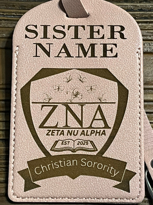 Zeta Nu Alpha Christian Sorority Inc Luggage Tag