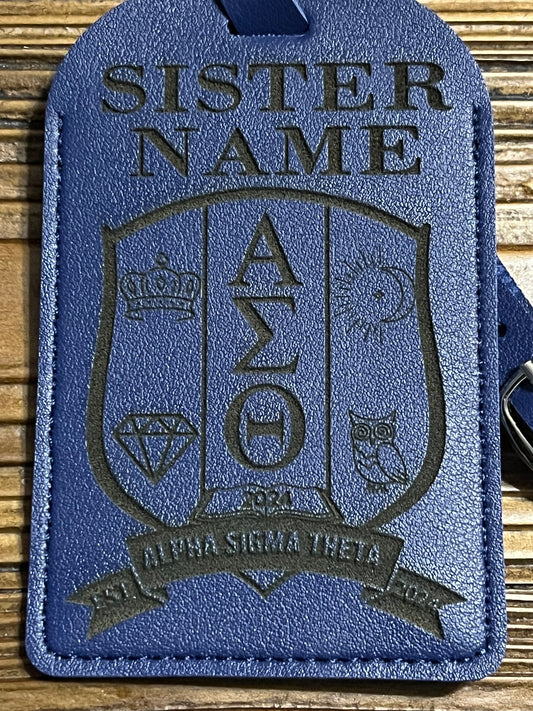 Alpha Sigma Theta Sorority Luggage Tag