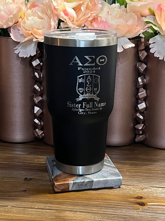 Alpha Sigma Theta Sorority 30oz Tumbler