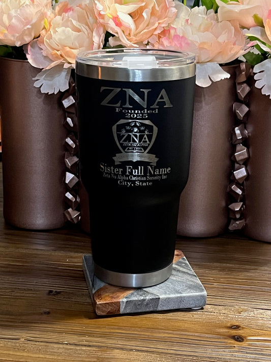 Zeta Nu Alpha Christian Sorority Inc 30oz Tumbler