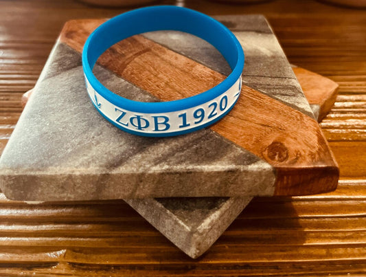 Zeta Phi Beta Sorority ZΦB 1920 Silicone Rubber Wristband