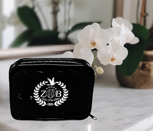 Zeta Phi Beta Vinyl Travel Makeup Jewelry Bag