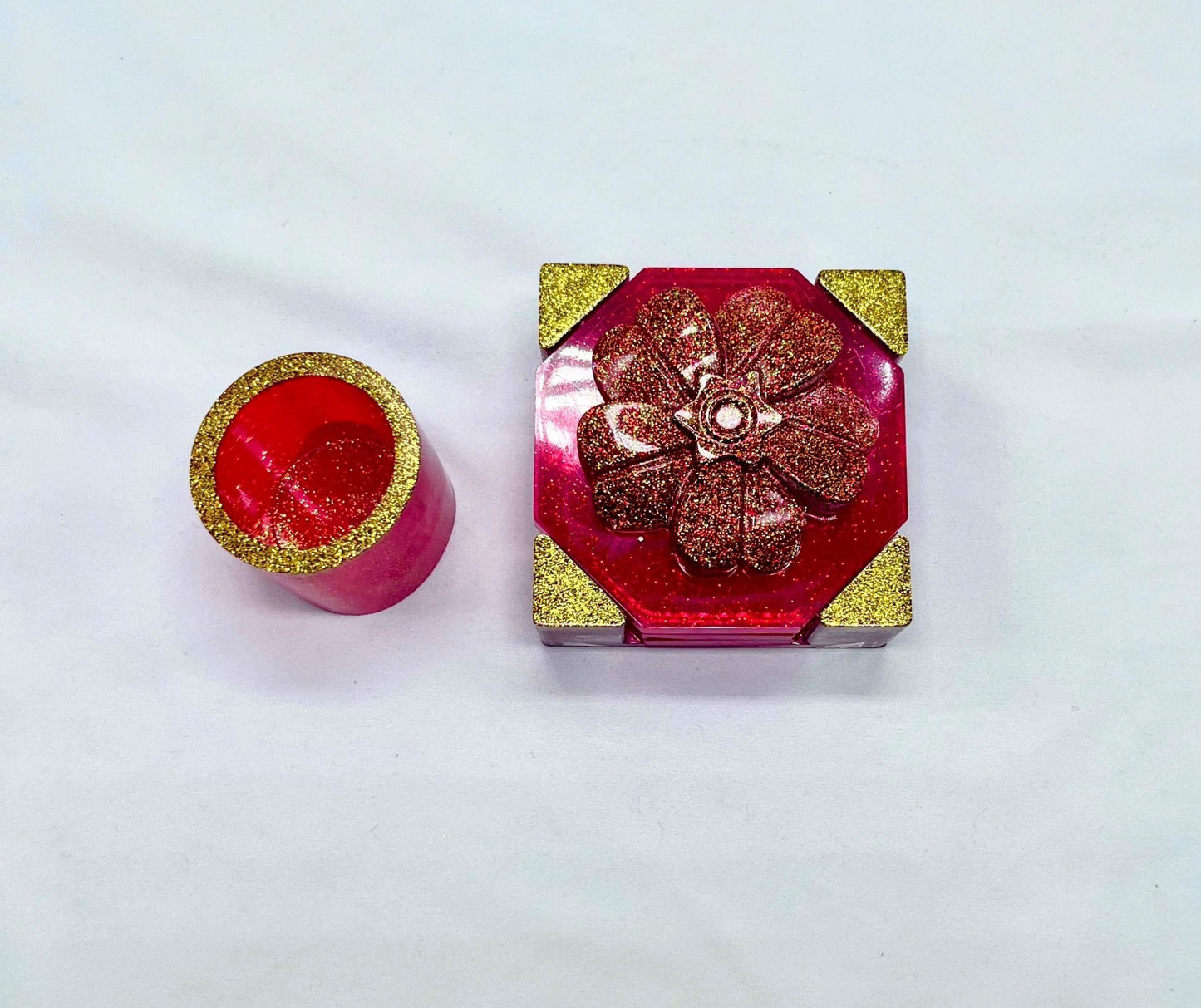 Handmade Resin Coasters: Floral Design, Heat Resistant