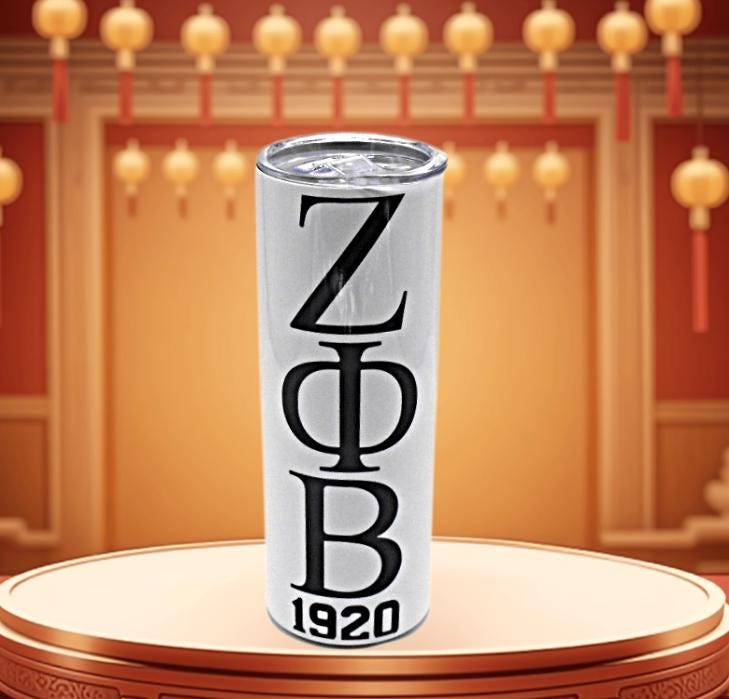 Zeta Phi Beta  1920 20oz Tumbler includes straw and cleaning tool