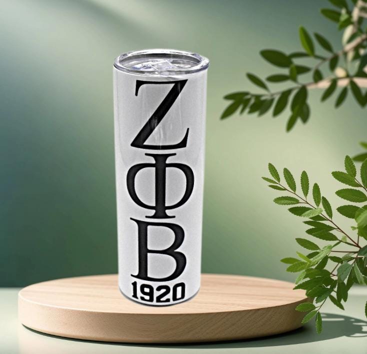 Zeta Phi Beta  1920 20oz Tumbler includes straw and cleaning tool