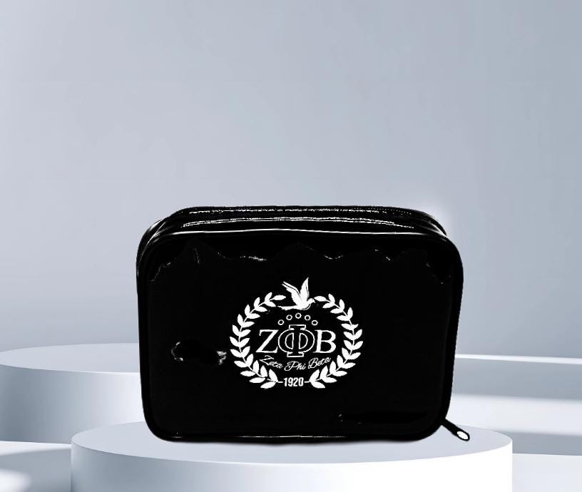 Zeta Phi Beta Vinyl Travel Makeup Jewelry Bag
