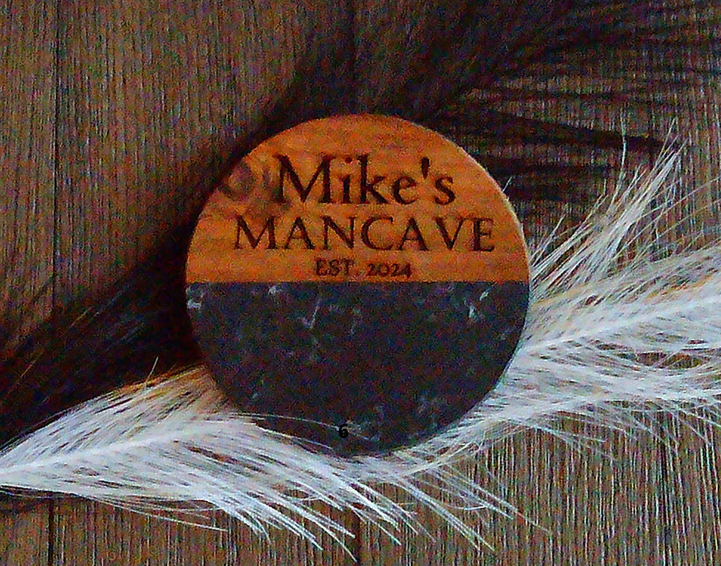 Engraved Marble Wood Coasters, Personalized Drink Coaster Set
