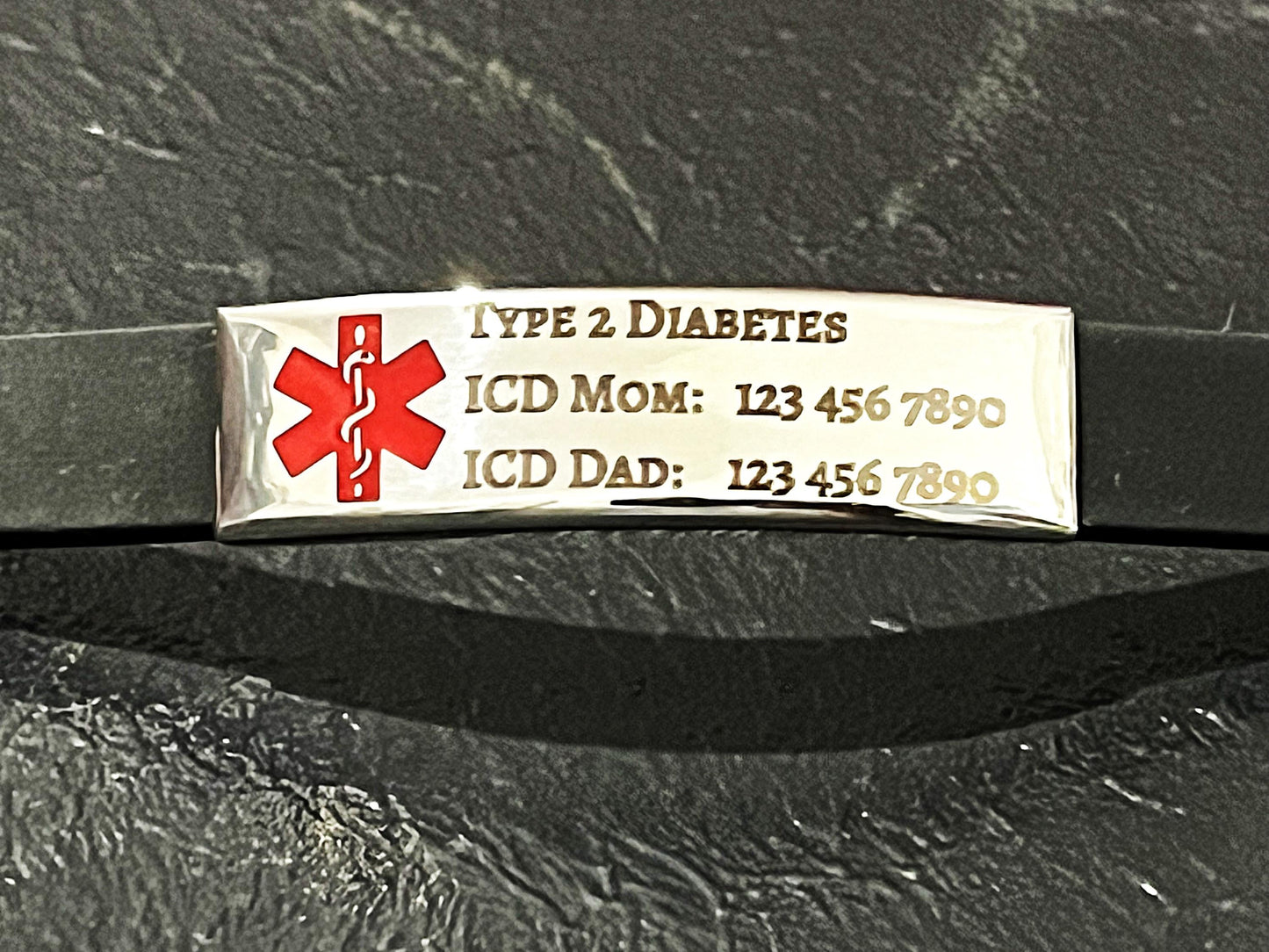 Personalized Laser Engraved Medical ID Bracelet: Adjustable Watch Strap