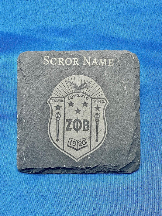 Zeta Phi Beta  Personalized Engraved ZOB Crest Slat Coasters
