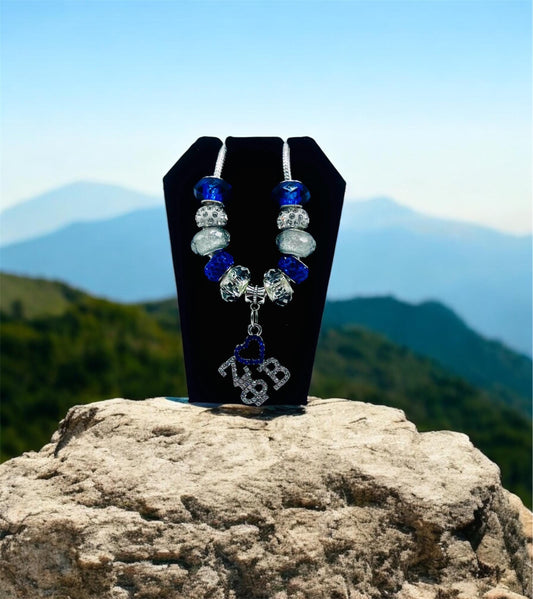 Zeta Phi Beta sparkling ZOB Charm Bracelet