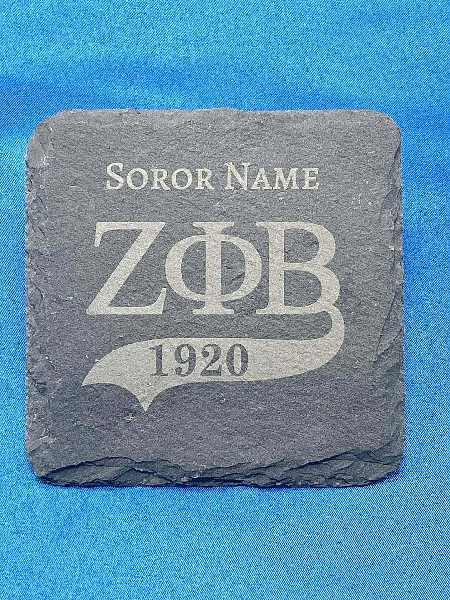 Zeta Phi Beta Engraved Slate Coaster Set, ZOB, Housewarming Gift